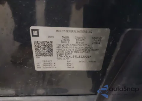 2020 GMC Acadia Awd Denali из США, поврежденный, VIN 1GKKNXLS7LZ120057